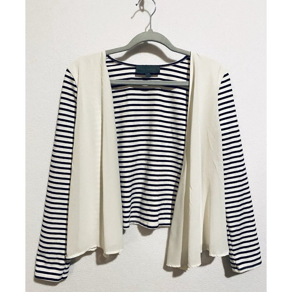 Sunday in Brooklyn Anthropologie Cardigan Womens Medium Black Striped Jersey